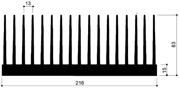 code art. FM872 : Aluminum heat sinks in bars