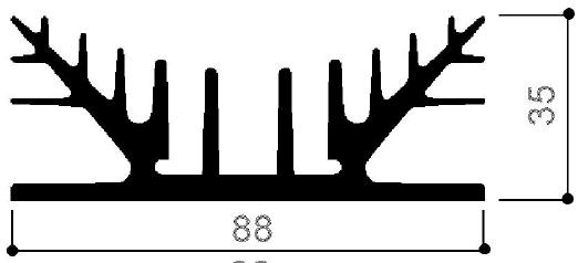 code art. FM975: Aluminum heat sinks in bars