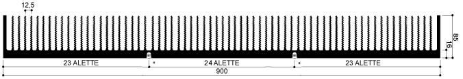 code art. FM991: Aluminum heat sinks in bars